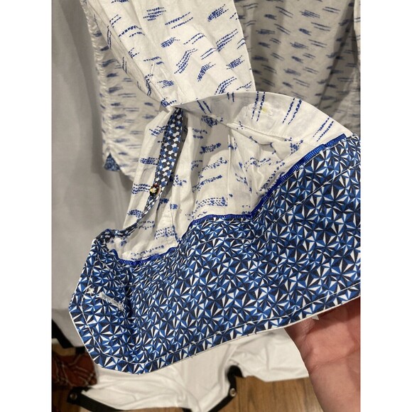 Luchiano Visconti Black Shirt Men's Size Small Button Up White Flip Cuff Cotton - Picture 5 of 8